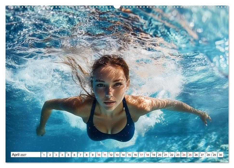 Aqua Desire – KI-Schönheiten unter Wasser (CALVENDO Wandkalender 2027)