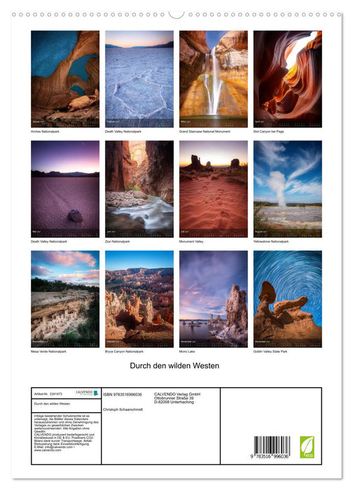 Durch den wilden Westen (CALVENDO Premium Wandkalender 2027)