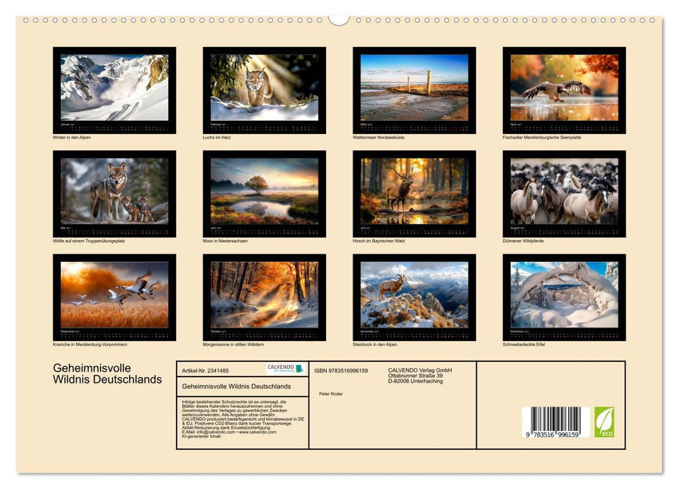 Geheimnisvolle Wildnis Deutschlands (CALVENDO Premium Wandkalender 2027)
