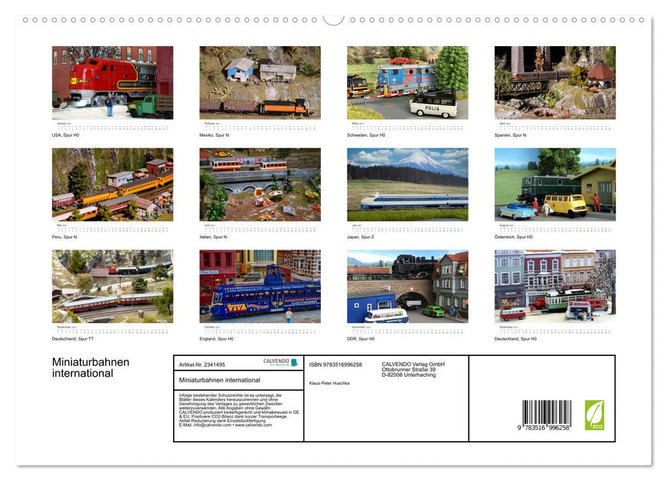 Miniaturbahnen international (CALVENDO Premium Wandkalender 2027)