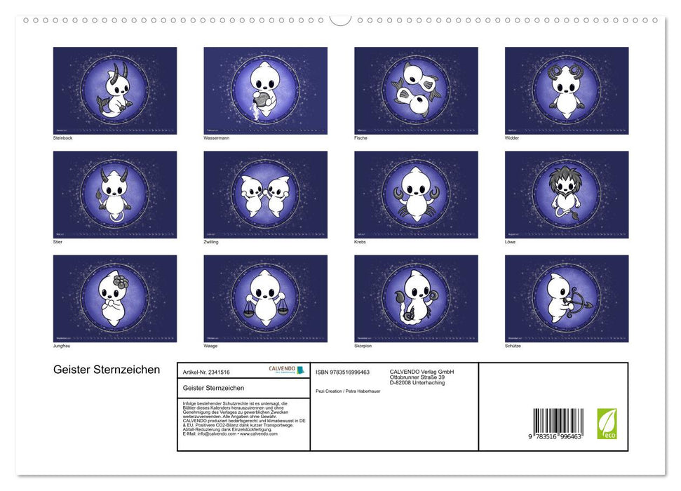 Geister Sternzeichen (CALVENDO Premium Wandkalender 2027)
