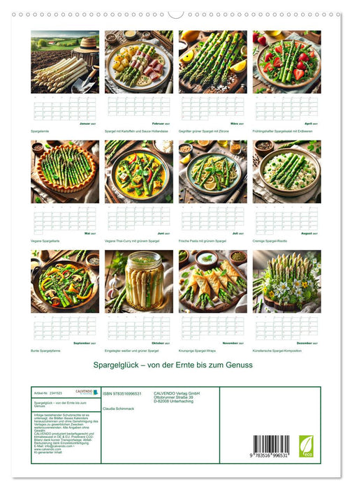 Spargelglück – von der Ernte bis zum Genuss (CALVENDO Premium Wandkalender 2027)