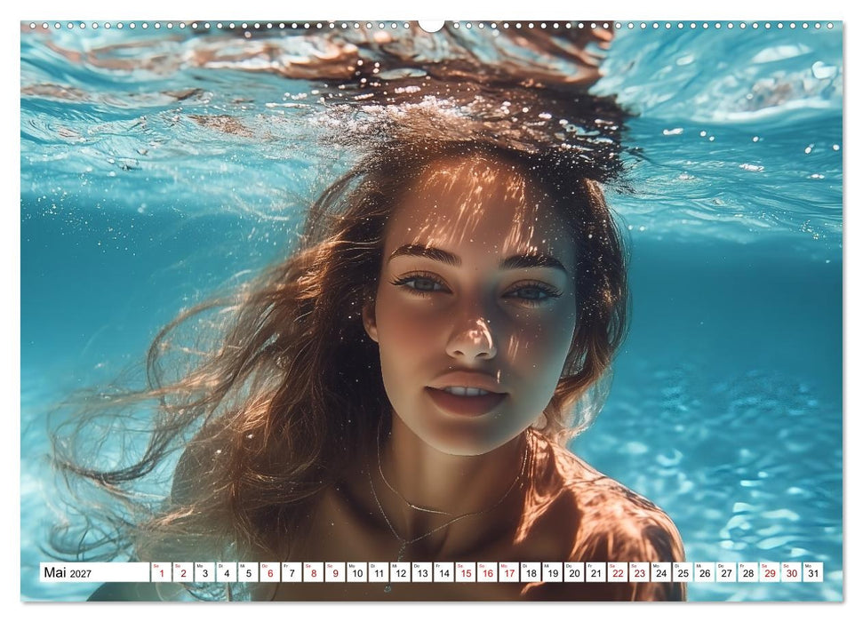 Aqua Desire – KI-Schönheiten unter Wasser (CALVENDO Premium Wandkalender 2027)