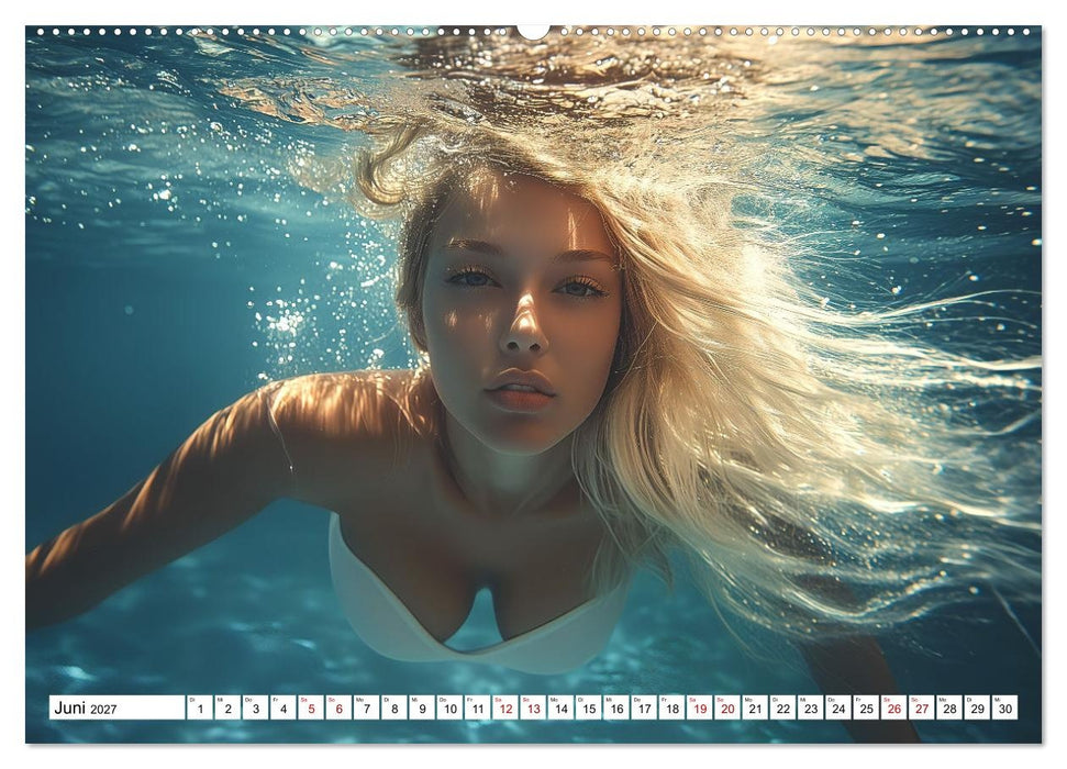 Aqua Desire – KI-Schönheiten unter Wasser (CALVENDO Premium Wandkalender 2027)