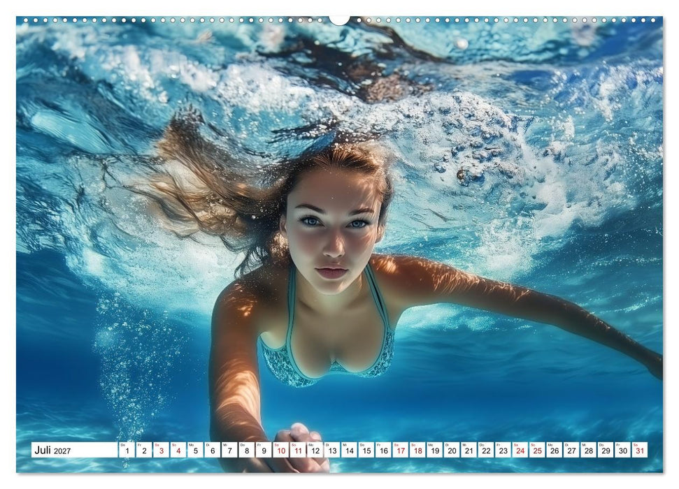 Aqua Desire – KI-Schönheiten unter Wasser (CALVENDO Premium Wandkalender 2027)