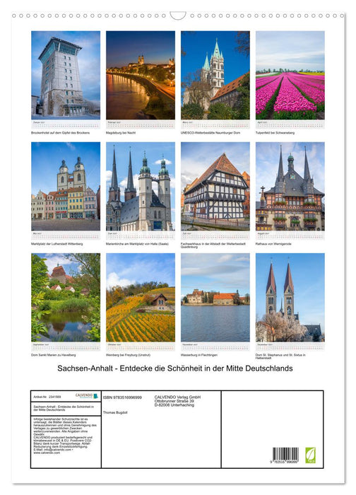 Sachsen-Anhalt - Entdecke die Schönheit in der Mitte Deutschlands (CALVENDO Wandkalender 2027)