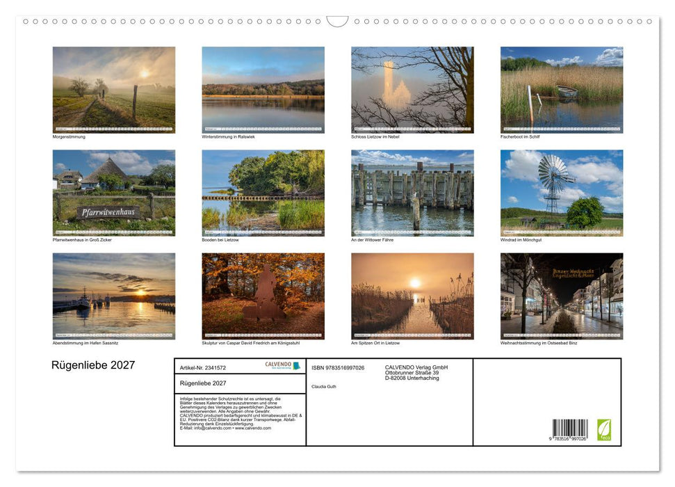Rügenliebe 2027 (CALVENDO Wandkalender 2027)