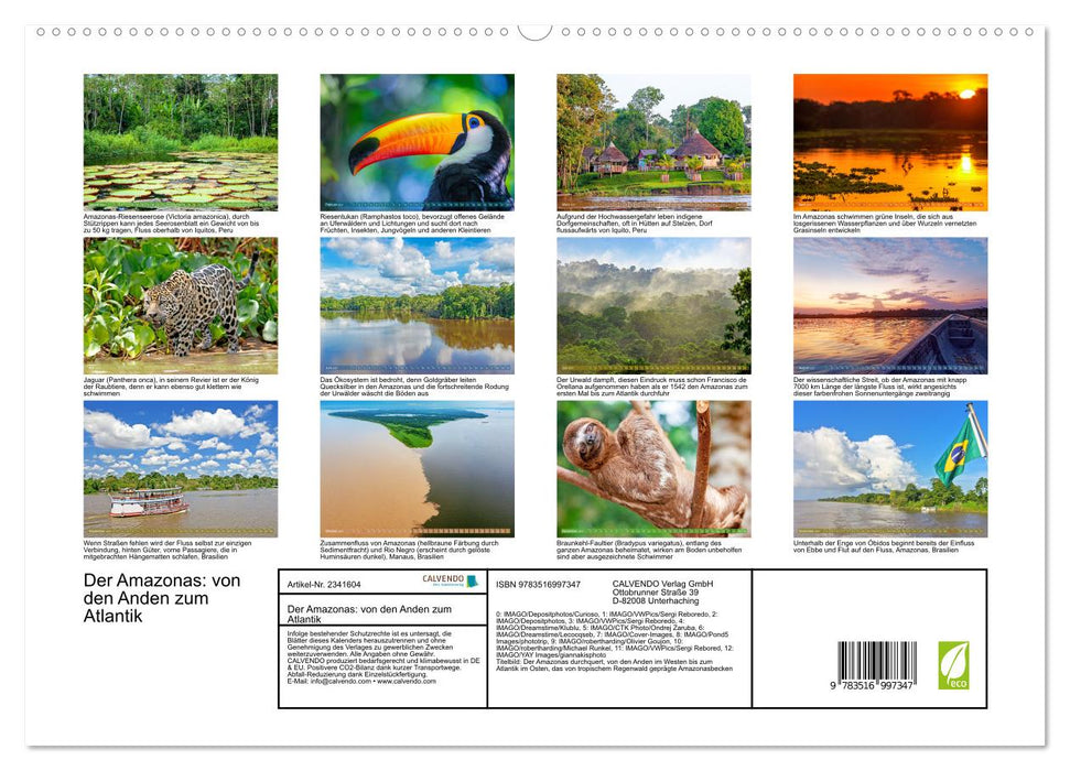 Der Amazonas: von den Anden zum Atlantik (CALVENDO Premium Wandkalender 2027)