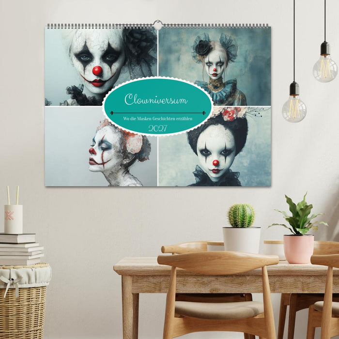 Clowniversum - Wo die Masken Geschichten erzählen (CALVENDO Wandkalender 2027)