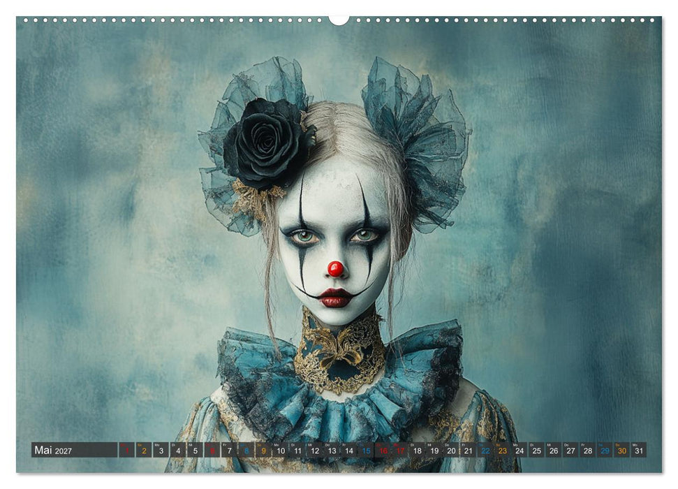 Clowniversum - Wo die Masken Geschichten erzählen (CALVENDO Wandkalender 2027)