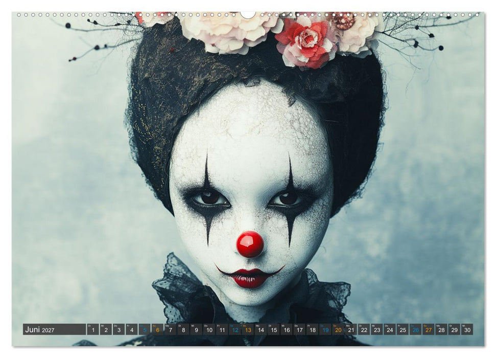 Clowniversum - Wo die Masken Geschichten erzählen (CALVENDO Wandkalender 2027)