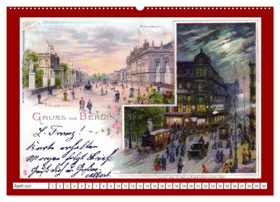 Gruss aus Berlin - Historische Stadtansichten (CALVENDO Wandkalender 2027)