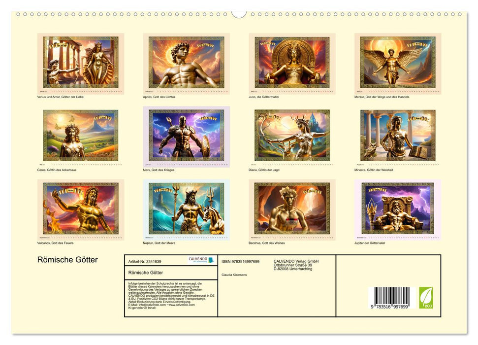 Römische Götter (CALVENDO Premium Wandkalender 2027)