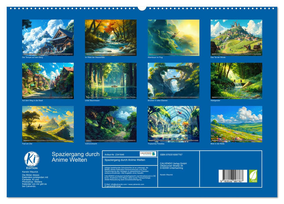 Spaziergang durch Anime Welten (CALVENDO Premium Wandkalender 2027)