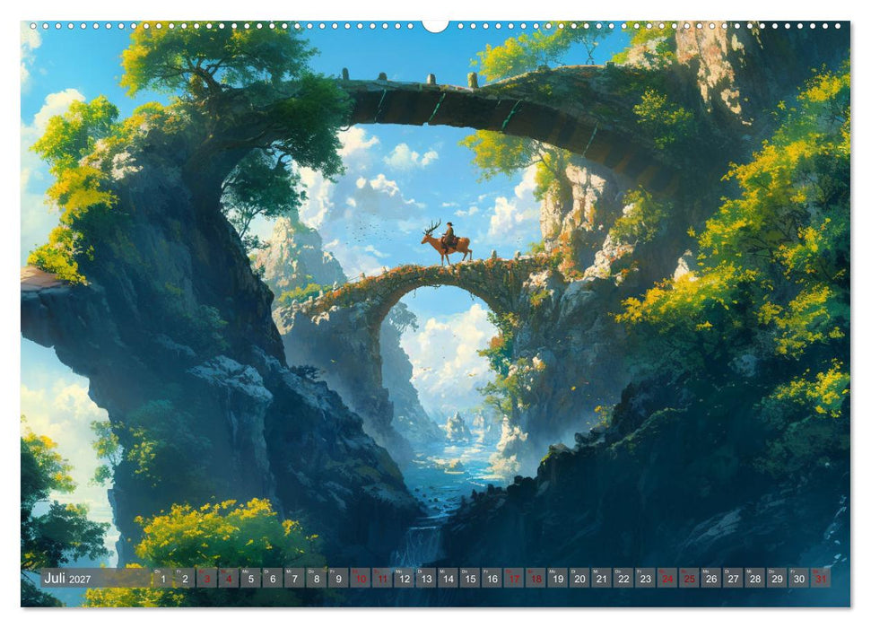 Spaziergang durch Anime Welten (CALVENDO Premium Wandkalender 2027)