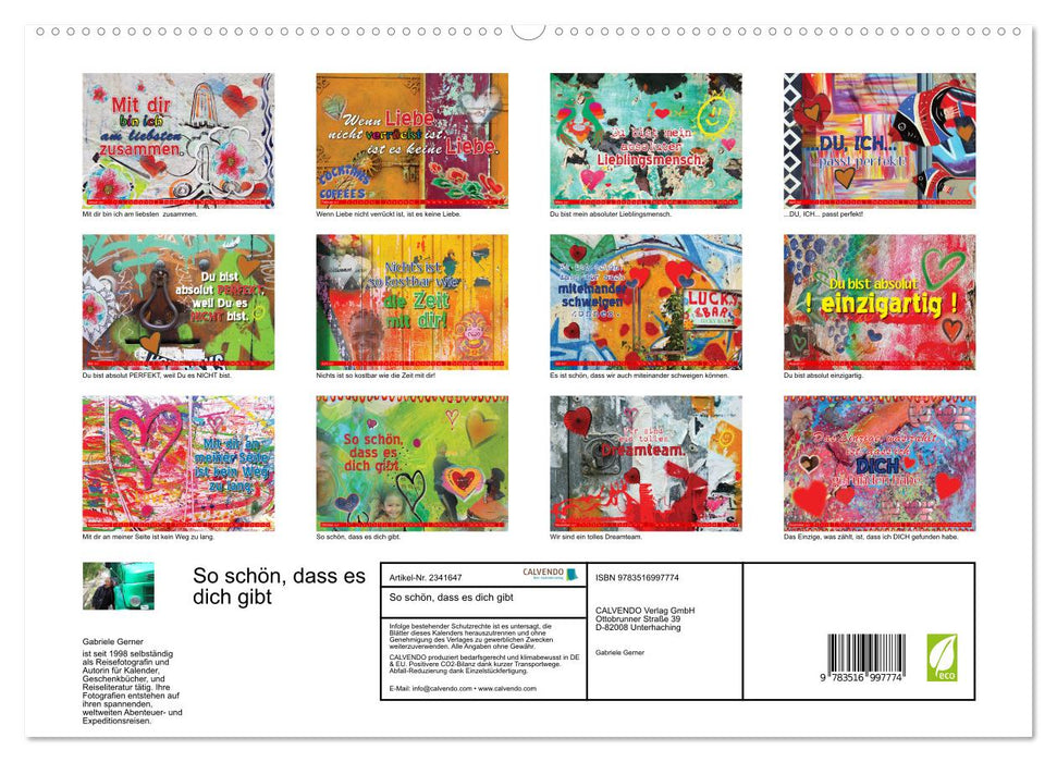 So schön, dass es dich gibt (CALVENDO Premium Wandkalender 2027)