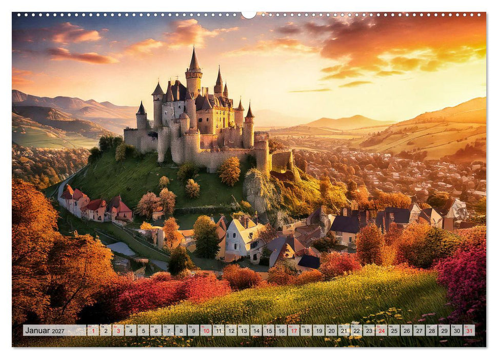 Romantische Ritterburgen (CALVENDO Premium Wandkalender 2027)