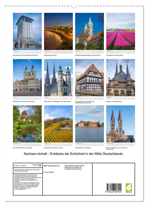Sachsen-Anhalt - Entdecke die Schönheit in der Mitte Deutschlands (CALVENDO Premium Wandkalender 2027)
