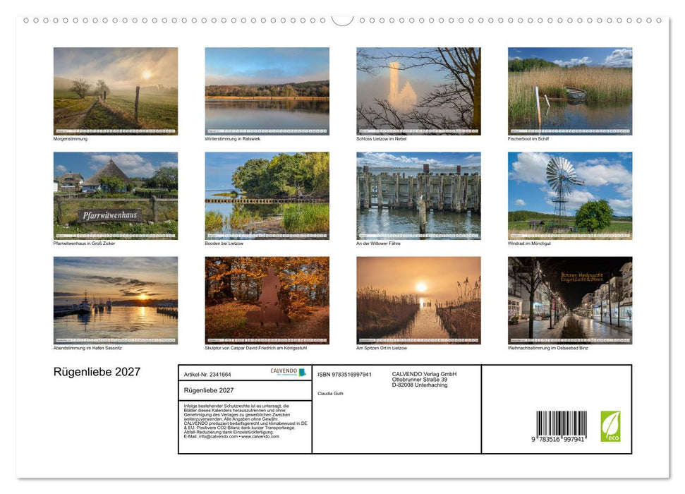 Rügenliebe 2027 (CALVENDO Premium Wandkalender 2027)