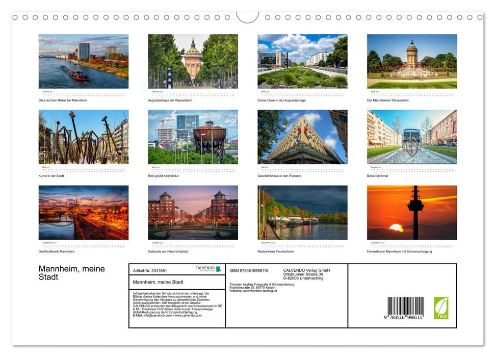 Mannheim, meine Stadt (CALVENDO Wandkalender 2027)