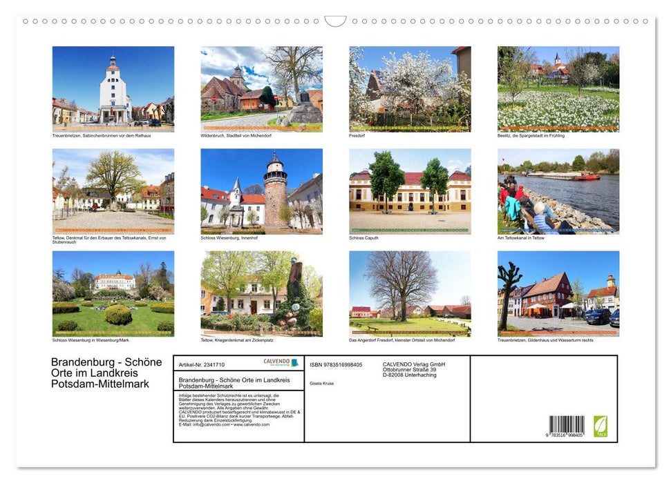 Brandenburg - Schöne Orte im Landkreis Potsdam-Mittelmark (CALVENDO Wandkalender 2027)