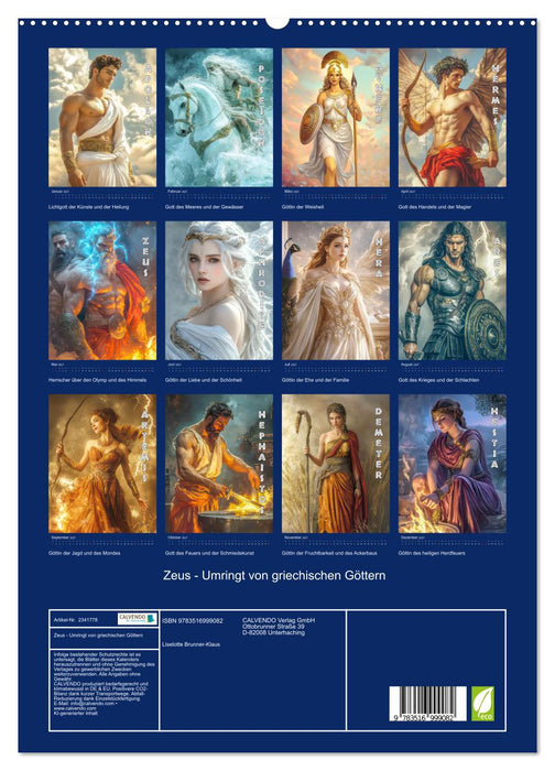 Zeus - Umringt von griechischen Göttern (CALVENDO Premium Wandkalender 2027)
