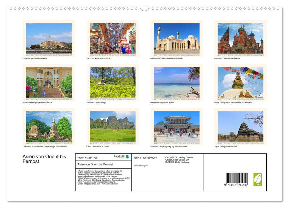 Asien von Orient bis Fernost (CALVENDO Premium Wandkalender 2027)