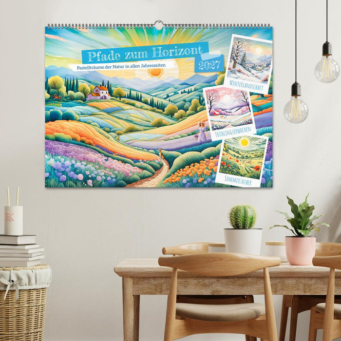 Pfade zum Horizont - Pastellträume der Natur in allen Jahreszeiten (CALVENDO Wandkalender 2027)