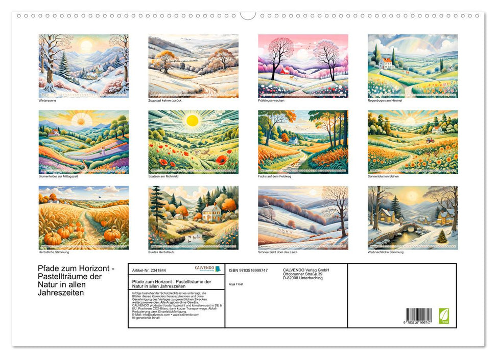Pfade zum Horizont - Pastellträume der Natur in allen Jahreszeiten (CALVENDO Wandkalender 2027)