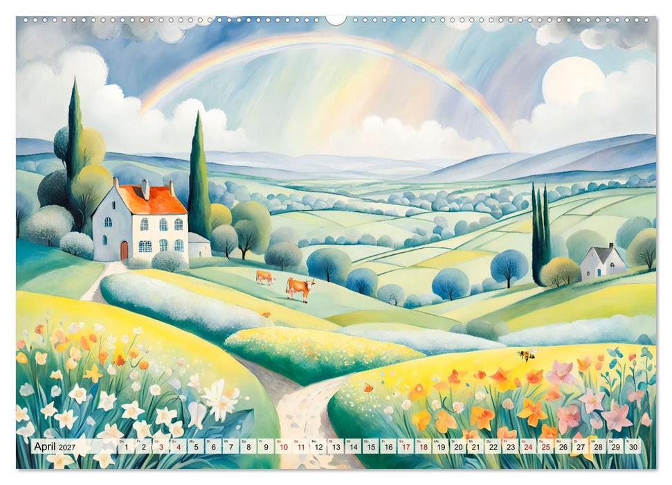 Pfade zum Horizont - Pastellträume der Natur in allen Jahreszeiten (CALVENDO Wandkalender 2027)