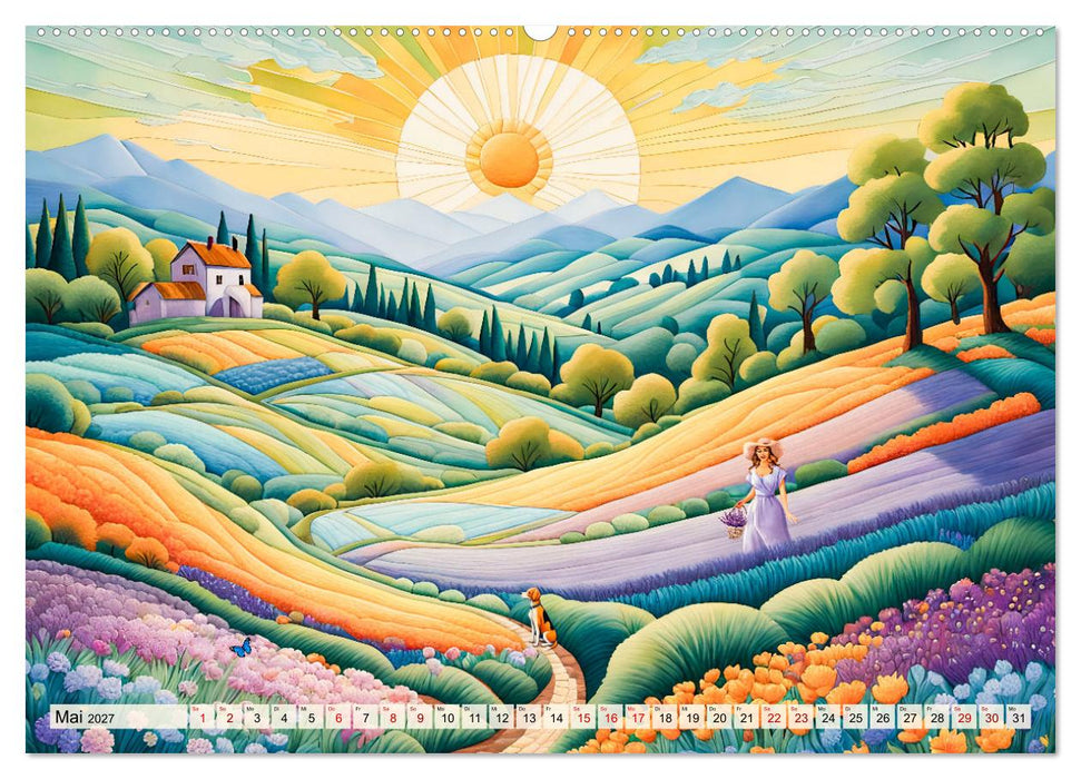 Pfade zum Horizont - Pastellträume der Natur in allen Jahreszeiten (CALVENDO Wandkalender 2027)
