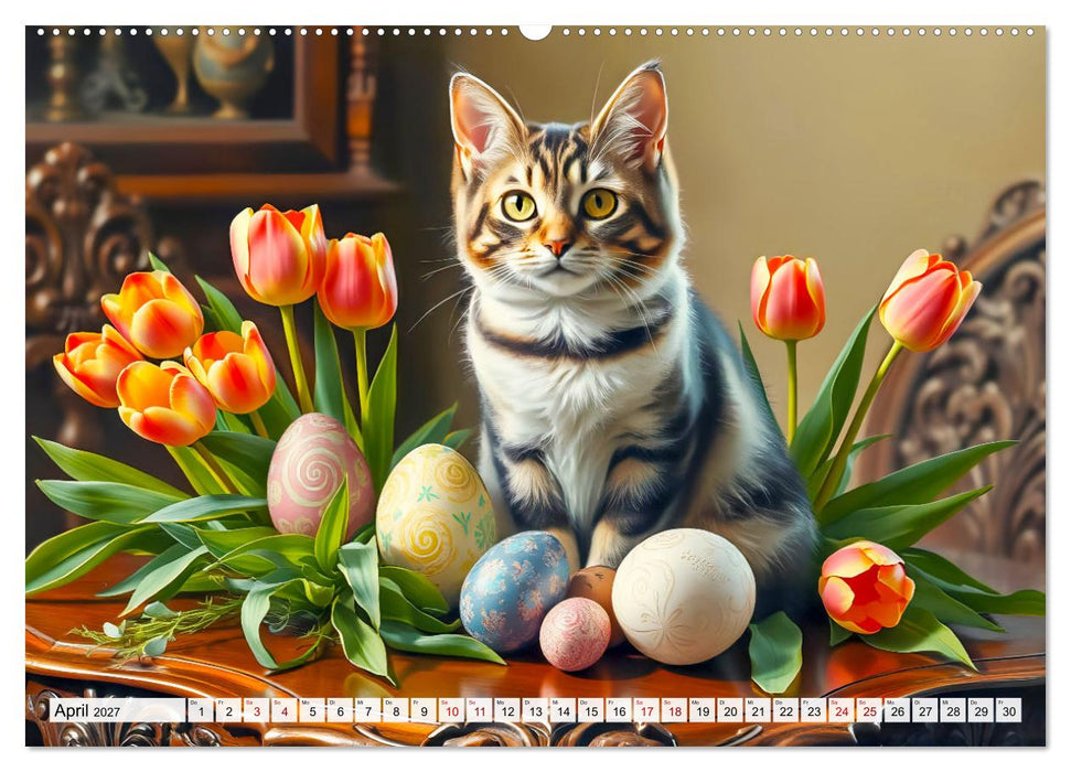 Klassische Katzenporträts - Katzen in opulenten Stillleben (CALVENDO Premium Wandkalender 2027)