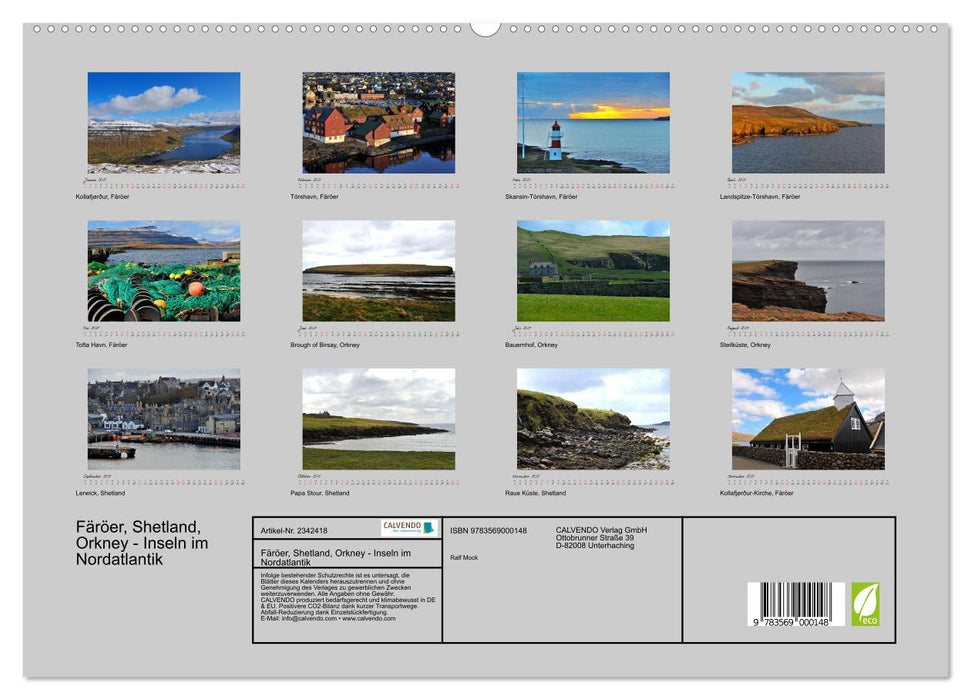 Färöer, Shetland, Orkney - Inseln im Nordatlantik (CALVENDO Premium Wandkalender 2027)