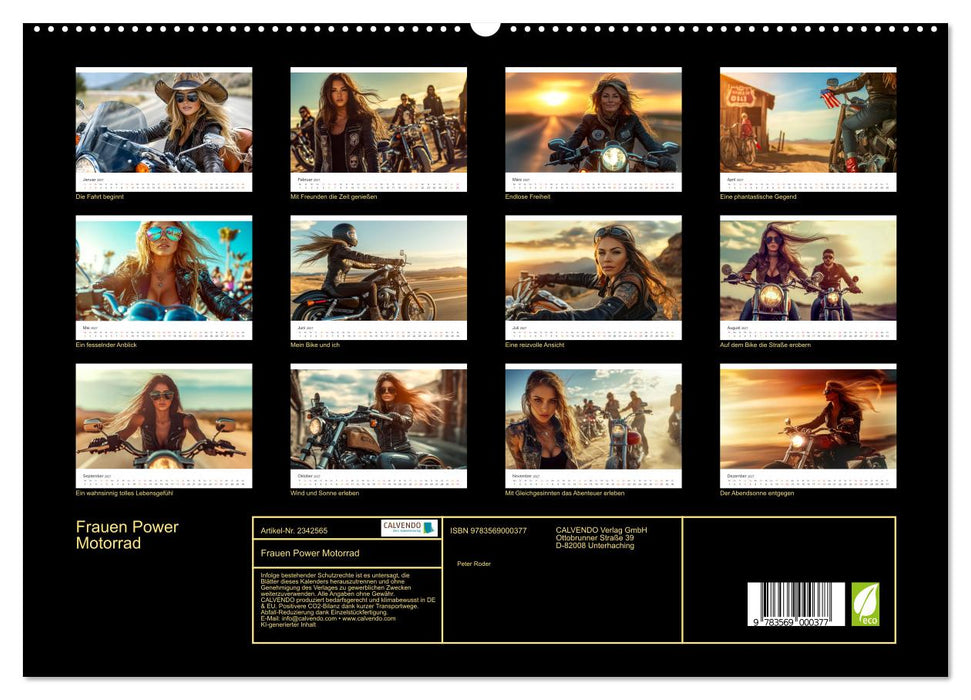 Frauen Power Motorrad (CALVENDO Premium Wandkalender 2027)