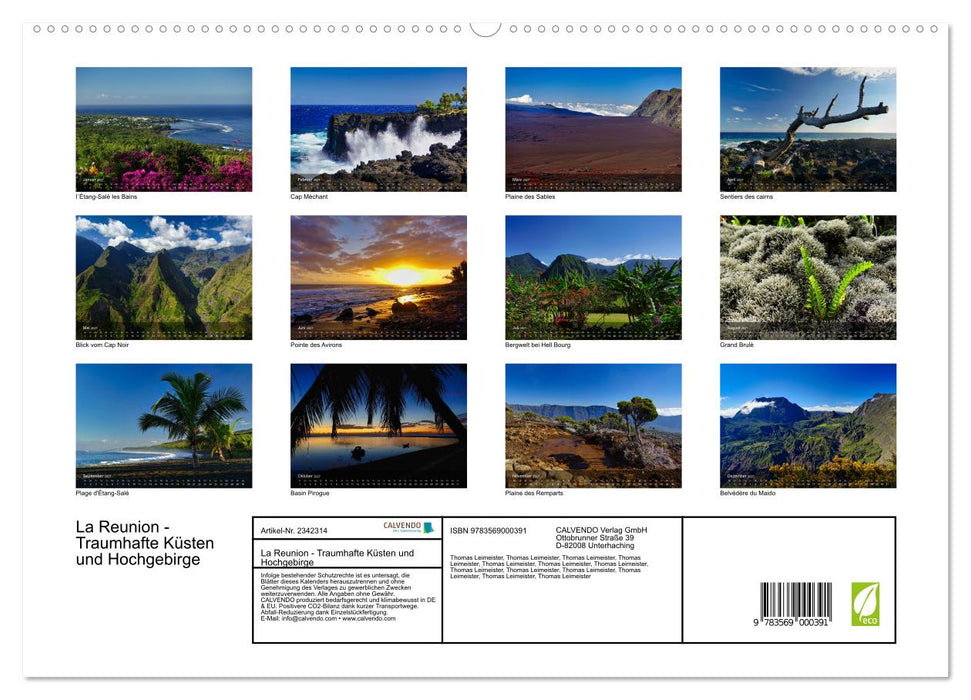 La Reunion - Traumhafte Küsten und Hochgebirge (CALVENDO Premium Wandkalender 2027)