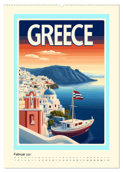Weltreise - nostalgische Poster (CALVENDO Premium Wandkalender 2027)