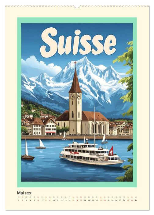 Weltreise - nostalgische Poster (CALVENDO Premium Wandkalender 2027)