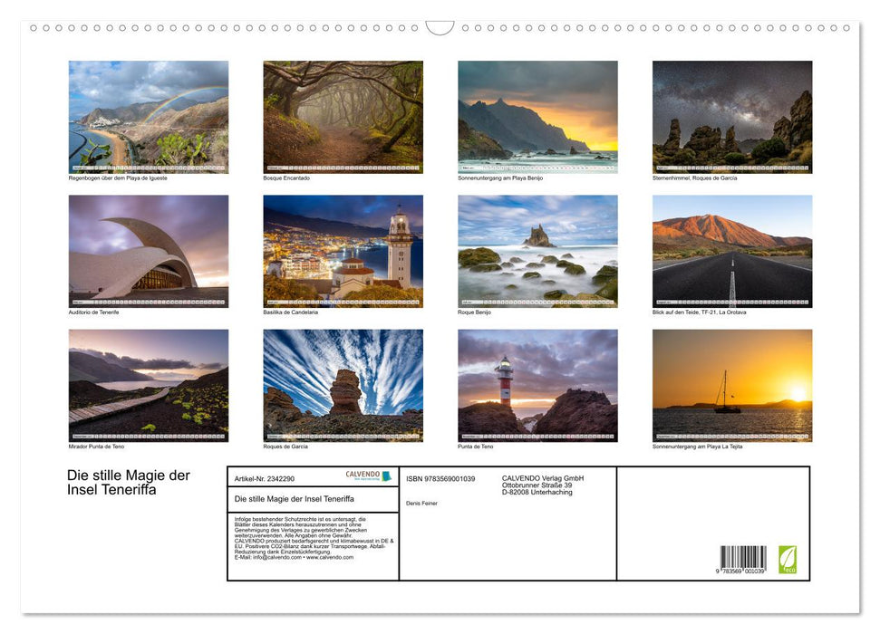 Die stille Magie der Insel Teneriffa (CALVENDO Wandkalender 2027)