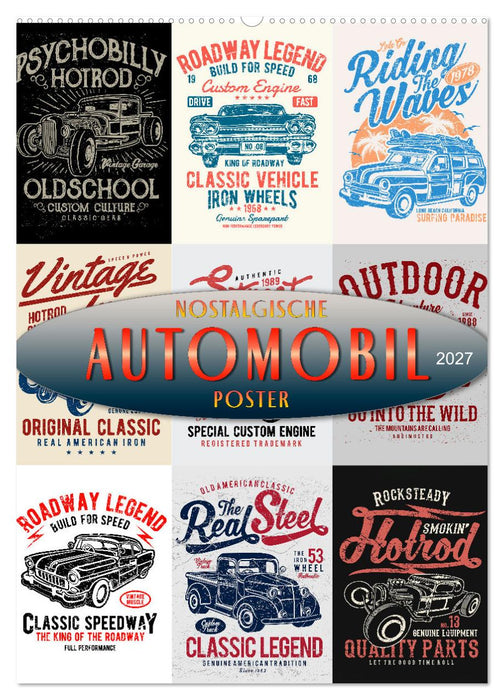 Automobile - nostalgische Poster (CALVENDO Wandkalender 2027)