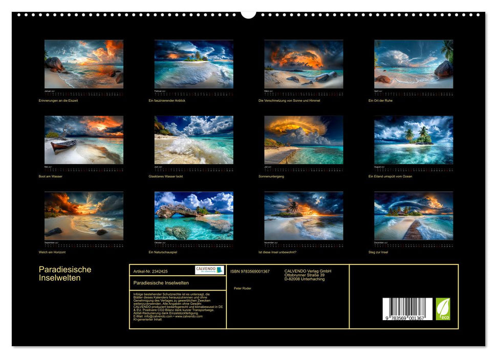 Paradiesische Inselwelten (CALVENDO Premium Wandkalender 2027)
