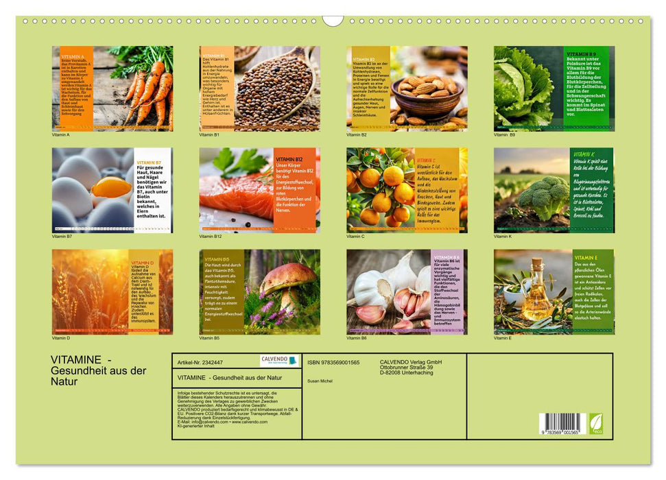 VITAMINE - Gesundheit aus der Natur (CALVENDO Wandkalender 2027)