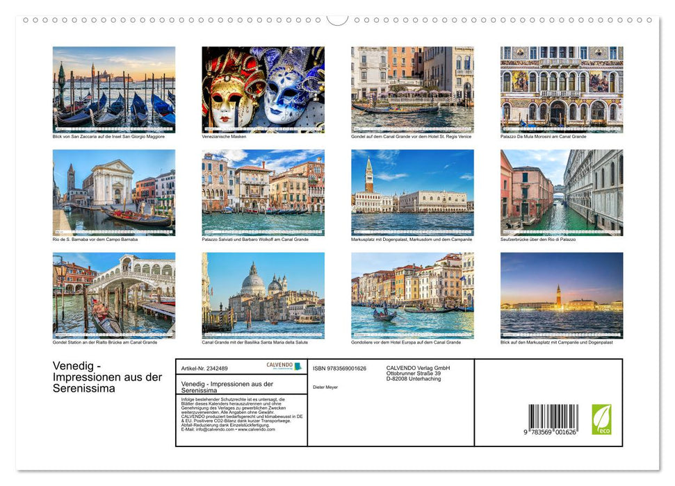 Venedig - Impressionen aus der Serenissima (CALVENDO Premium Wandkalender 2027)