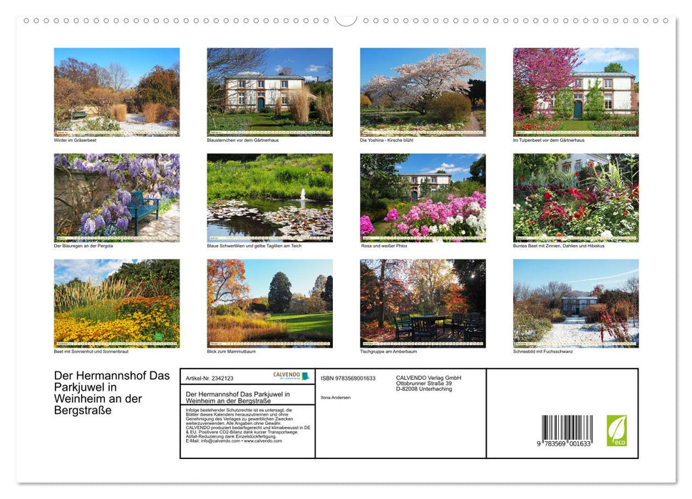 Der Hermannshof Das Parkjuwel in Weinheim an der Bergstraße (CALVENDO Premium Wandkalender 2027)