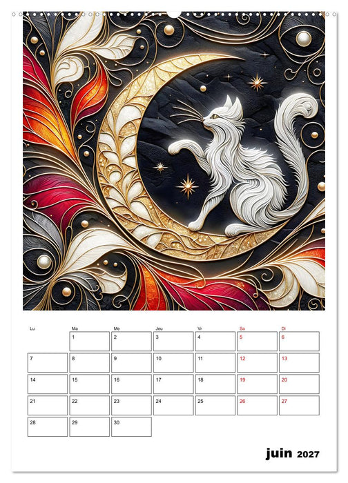 Les chats - Pattes de velours au clair de lune (CALVENDO Calendrier mensuel 2027)