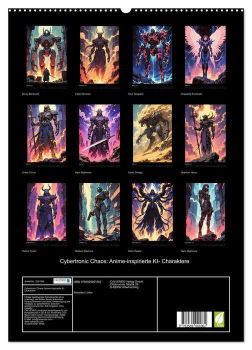 Cybertronic Chaos: Anime-inspirierte KI- Charaktere (CALVENDO Premium Wandkalender 2027)