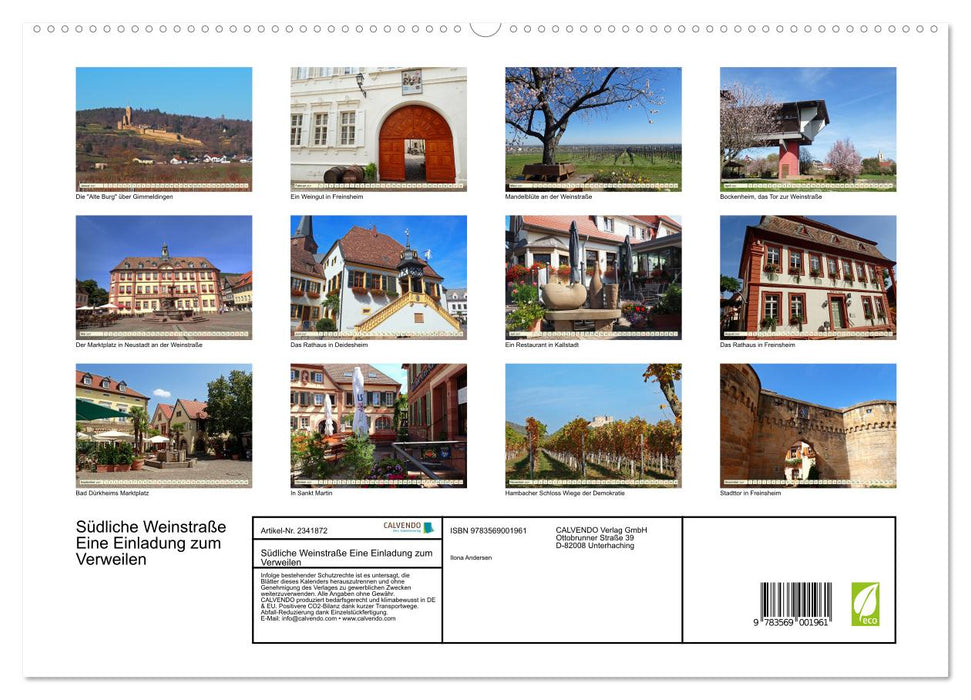 Südliche Weinstraße Eine Einladung zum Verweilen (CALVENDO Premium Wandkalender 2027)