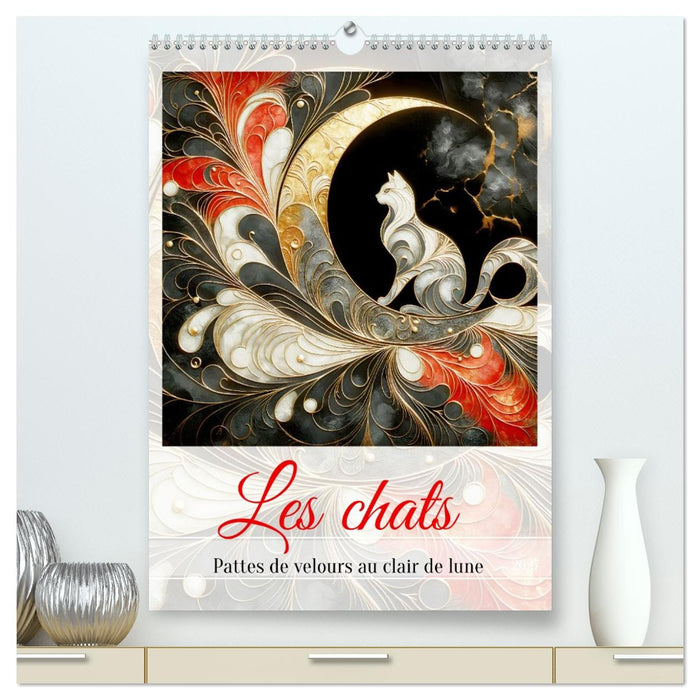 Les chats - Pattes de velours au clair de lune (CALVENDO Calendrier supérieur 2027)