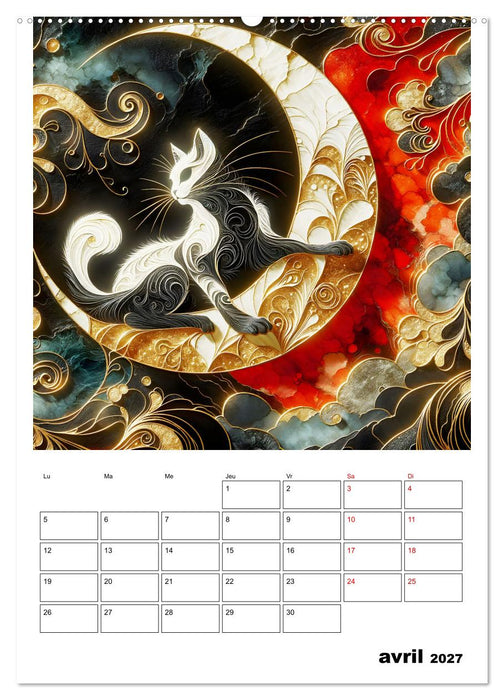 Les chats - Pattes de velours au clair de lune (CALVENDO Calendrier supérieur 2027)
