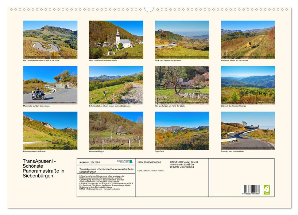 TransApuseni - Schönste Panoramastraße in Siebenbürgen (CALVENDO Wandkalender 2027)
