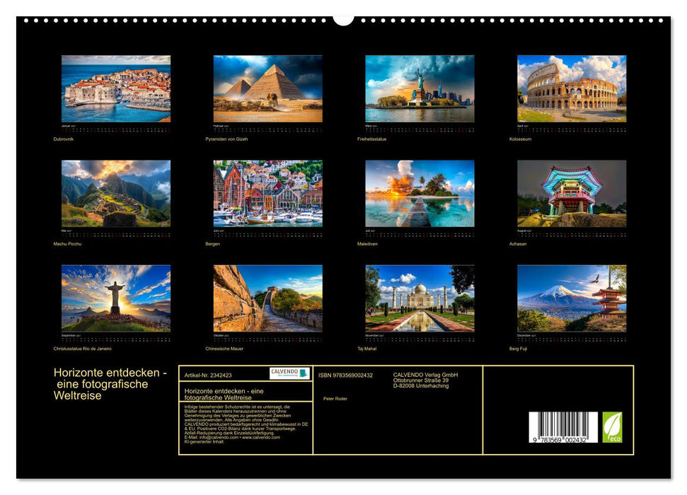 Horizonte entdecken - eine fotografische Weltreise (CALVENDO Premium Wandkalender 2027)